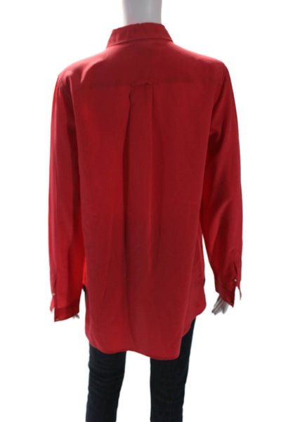 Marc By Marc Jacobs Women's Collared Long Sleeves Button Down Shirt Red Size 6