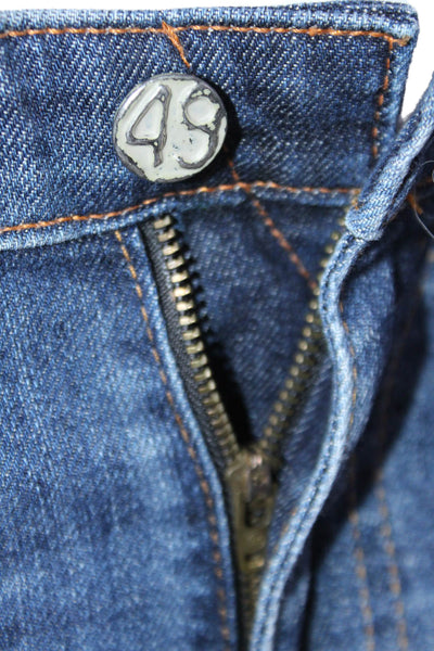 AG Adriano Goldschmied Womens Blue Slit Roll Up Cigarette Leg Jeans Size 29R