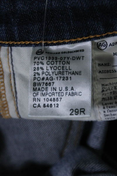 AG Adriano Goldschmied Womens Blue Slit Roll Up Cigarette Leg Jeans Size 29R
