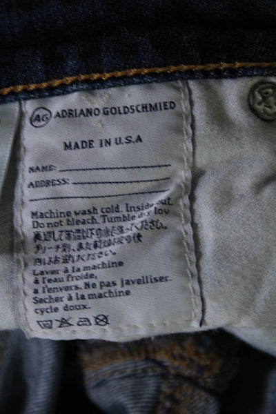 AG Adriano Goldschmied Womens Blue Slit Roll Up Cigarette Leg Jeans Size 29R