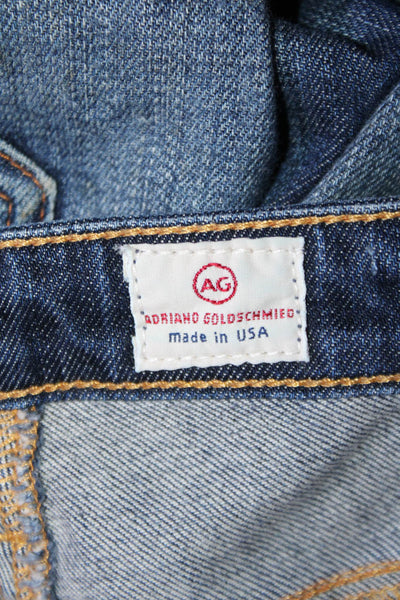 AG Adriano Goldschmied Womens Blue Slit Roll Up Cigarette Leg Jeans Size 29R