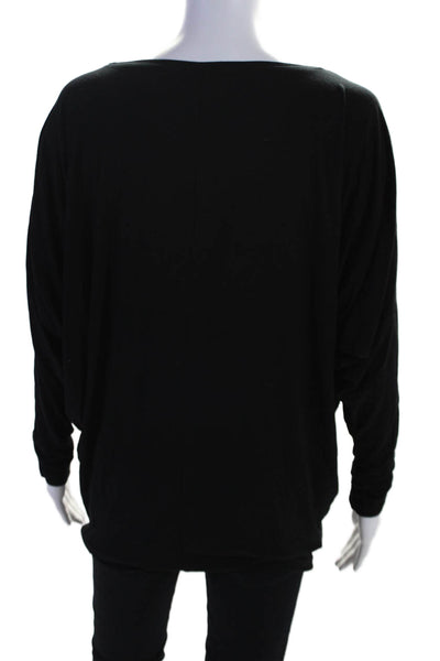 Vince Womens Long Sleeves Crew Neck Pullover Tee Shirt Black Size Medium