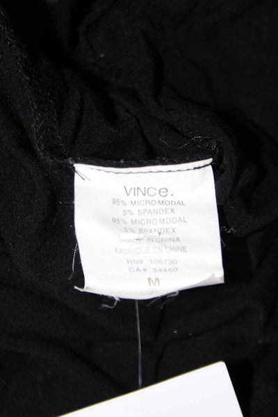 Vince Womens Long Sleeves Crew Neck Pullover Tee Shirt Black Size Medium