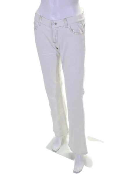Marc Jacobs Womens Cotton Denim Five Pocket Low-Rise Bootcut Jeans White Size 4