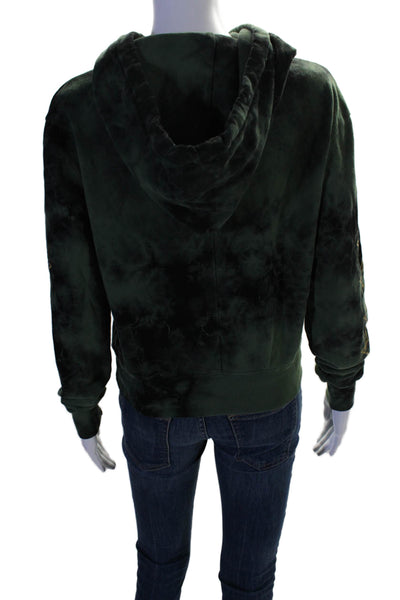 Chrldr Womens Cotton Green Tie Dye Long Sleeve Pullover Hoodie Size XS