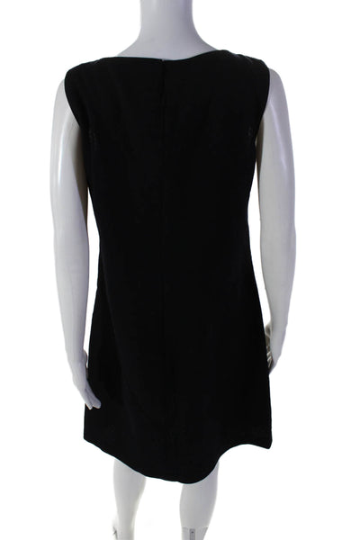 Lafayette 148 New York Womens Geometric Stitched Sleeveless Black Size S