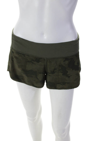 Lululemon Womens Camouflage Print Low Rise Pull On Shorts Green Size 6