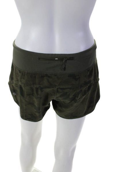 Lululemon Womens Camouflage Print Low Rise Pull On Shorts Green Size 6