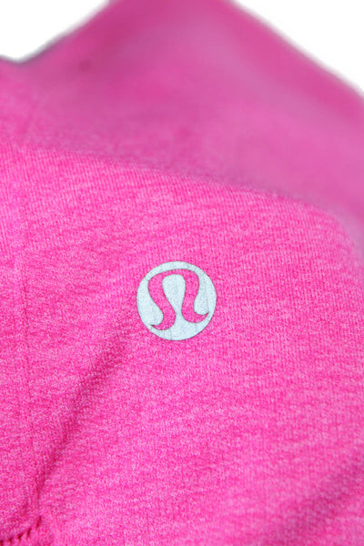 Lululemon Womens Elastic Waist Ruched Cropped Athletic Leggings Pink Size M