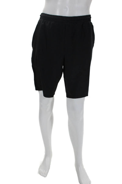 Lululemon Mens Ruched Elastic Drawstring Slip-On Athletic Shorts Black Size M