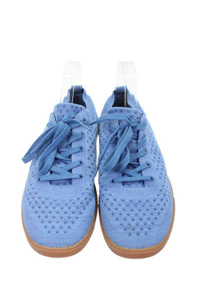 Suavs Womens Knitted Textured Round Toe Lace-Up Tied Sneakers Blue Size 11