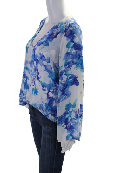 Parker Women's V-Neck Long Sleeves Tiered Floral Blouse Size S