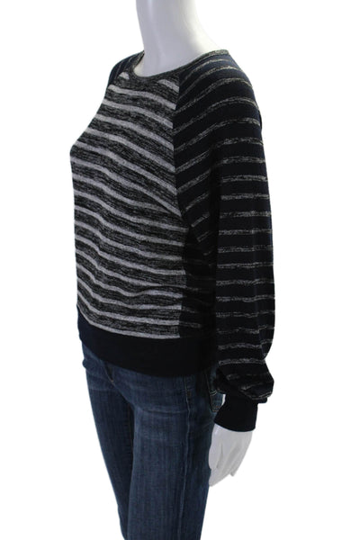 Rag & Bone Women's Round Neck Long Sleeves Pullover Sweater Black Striped Size S