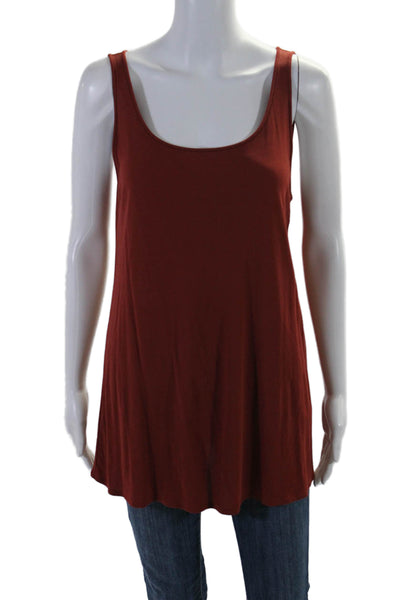 Eileen Fisher Womens Silk Sleeveless Basic Tank Top Burnt Red Size PM