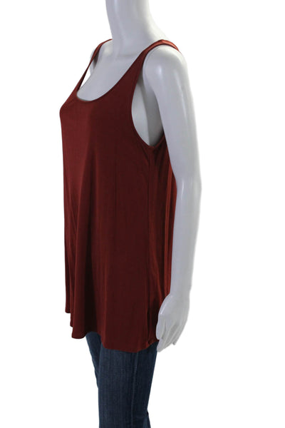 Eileen Fisher Womens Silk Sleeveless Basic Tank Top Burnt Red Size PM