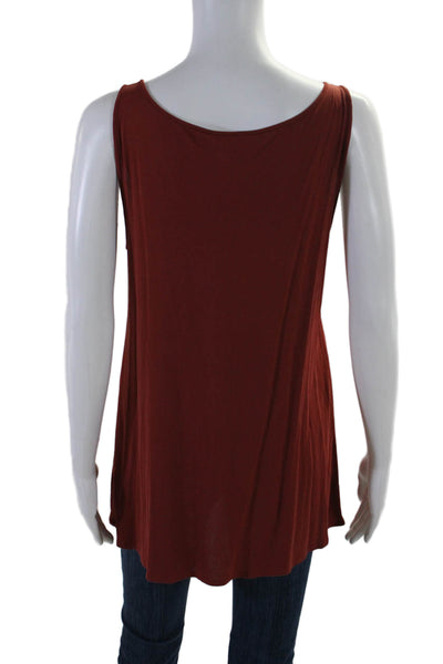 Eileen Fisher Womens Silk Sleeveless Basic Tank Top Burnt Red Size PM