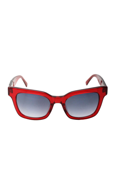 RAEN Womens Transparent Square Frame Sunglasses Red