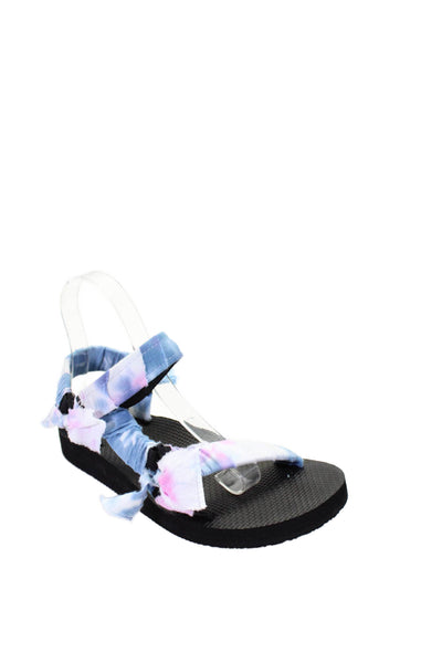 Arizona Love Women's Open Toe Teva Rubber Sole Flat Sandals Tie Dye Size 38