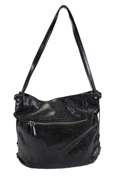 Or'Yany Women's Hobo Snap Closure Textured Shoulder Handbag Black Size M