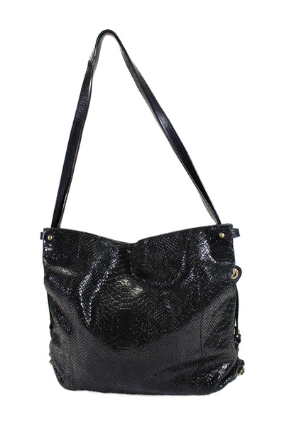 Or'Yany Women's Hobo Snap Closure Textured Shoulder Handbag Black Size M