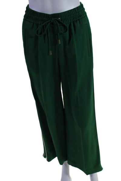 Me + Em Womens Four Pocket Drawstring Waist High-Rise Bootcut Pants Green Size 6