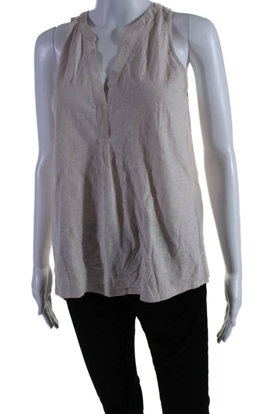 Soft Joie Womens Sleeveless V Neck Pullover Basic Blouse Beige Size XS