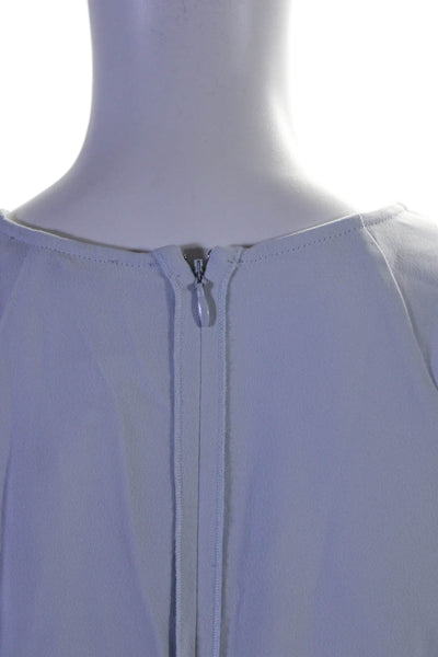 COS Womens Back Zip Short Sleeve Crew Neck Oversized Top Blue Size EU 40