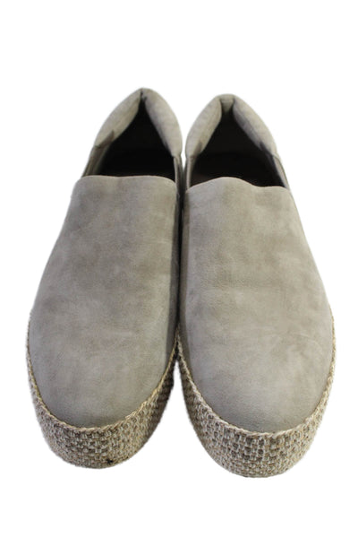 Vince Womens Suede Platform Slip On Sneakers Gray Size 6.5