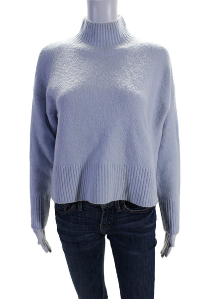 Paris Atelier + Other Stories Womens Mock Neck Long Sleeve Sweater Blue Size S