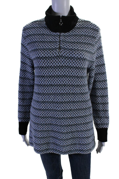 St. John Sport By Marie Gray Womens Half Zip Pullover Sweater Blue Size S