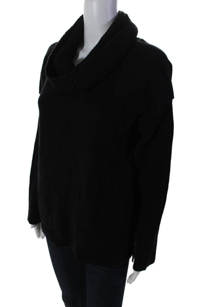 Jeanne Pierre Womens Long Sleeve Thick Knit Turtleneck Sweater Black Large