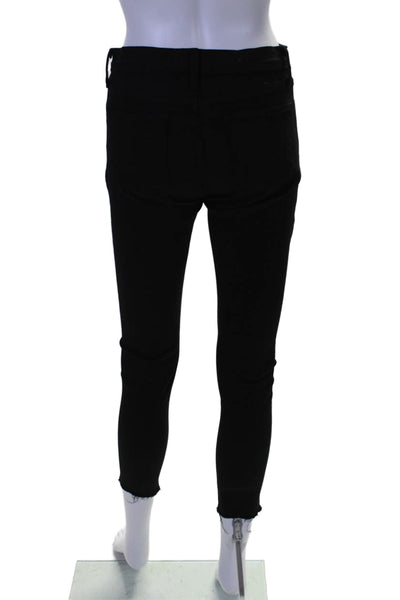 Flying Monkey Womens Buttoned Distress Zipped Skinny Leg Pants Black Size EUR 28