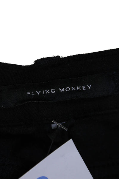 Flying Monkey Womens Buttoned Distress Zipped Skinny Leg Pants Black Size EUR 28