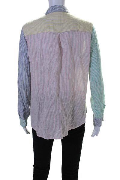 Rails Women's Collared Long Sleeves Button Down Shirt Multicolor Striped Size S