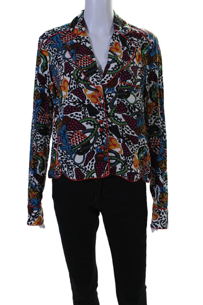 Veronica Beard Women's Collared Long Sleeves Button Down Multicolor Shirt Size 2