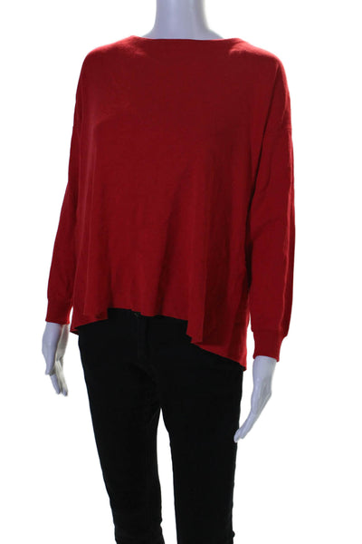 Alice + Olivia Women's Round Neck Sleeveless Long Sleeves Sweater Red Size XS