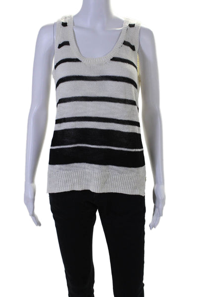 360 Sweater Women's Scoop Neck Sleeveless Sweater Tank Top Striped Size XS