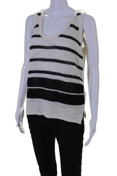 360 Sweater Women's Scoop Neck Sleeveless Sweater Tank Top Striped Size XS