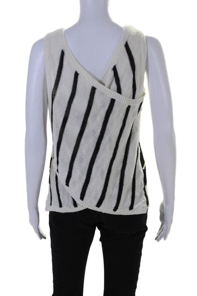 360 Sweater Women's Scoop Neck Sleeveless Sweater Tank Top Striped Size XS