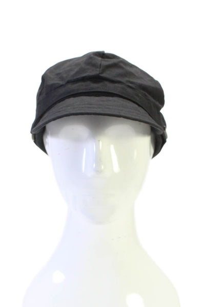 Barbour Womens Logo Strap Small Brim Baseball Cap Hat Black Cotton Size Medium