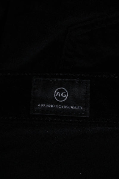 AG Adriano Goldschmied Womens Zip Front Tapered Leg Pants Black 26 in