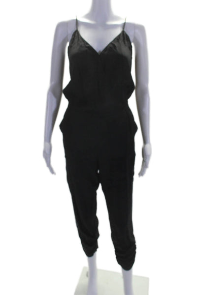 Parker Womens Spaghetti Strap Tapered Leg Jumpsuit Black Size Small