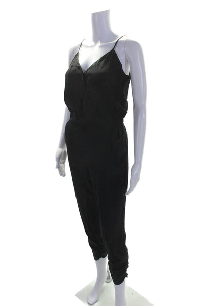 Parker Womens Spaghetti Strap Tapered Leg Jumpsuit Black Size Small