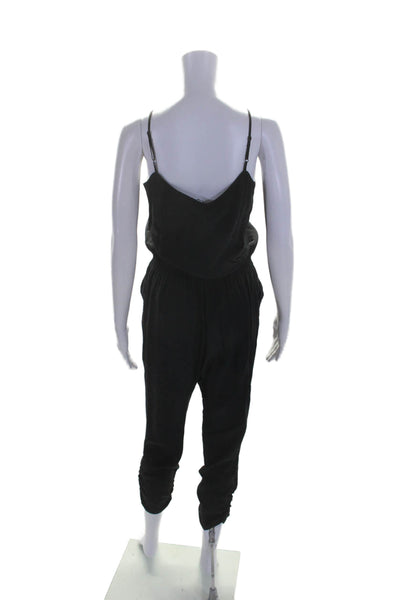 Parker Womens Spaghetti Strap Tapered Leg Jumpsuit Black Size Small