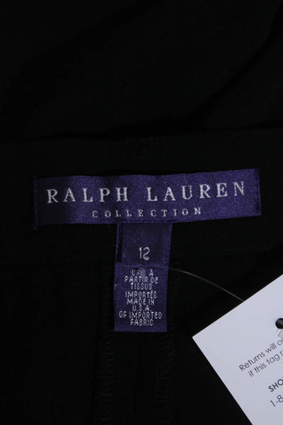 Ralph Lauren Collection Womens Wool Tapered Pants Trousers Black Size 12