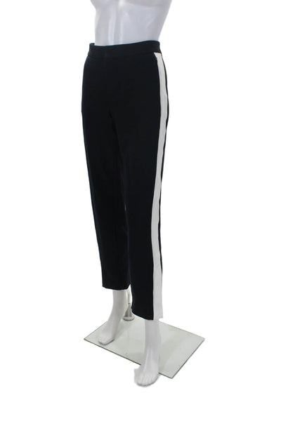 Ecru Womens Navy White Trim High Rise Button Ankle Straight Leg Pants Size 6