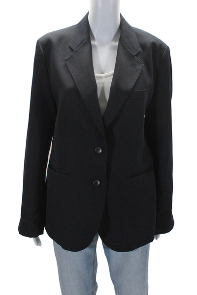 Ines De La Fressange X Uniqlo Womens Navy Two Button Long Sleeve Blazer Size 5