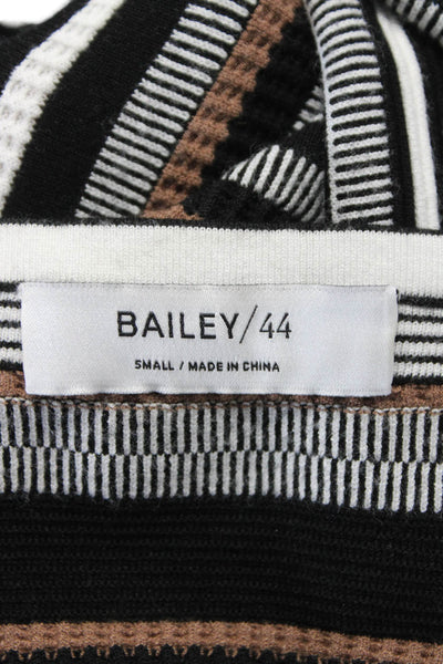 Bailey 44 Women's Square Neck Short Sleeves Fitted Striped Sweater Size S