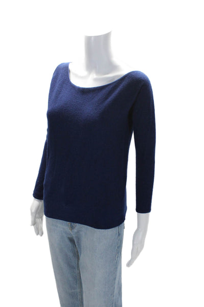 Minnie Rose Women's Long Sleeves Pullover Cashmere Sweater Blue Size XS