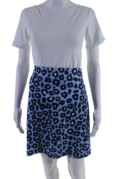 Gretchen Scott Womens Texture Animal Print Elastic Waistband Skort Blue Size XL